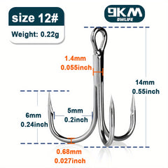 9KM High Carbon Steel Fishing Hooks - Corrosion Resistant & Ultra Strong