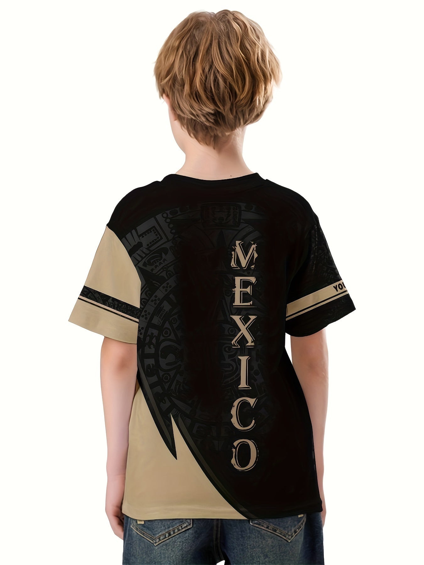 MEXICO Eagle 3D Print Children's Vitality T Shirt Boys Summer Sports Lightweight