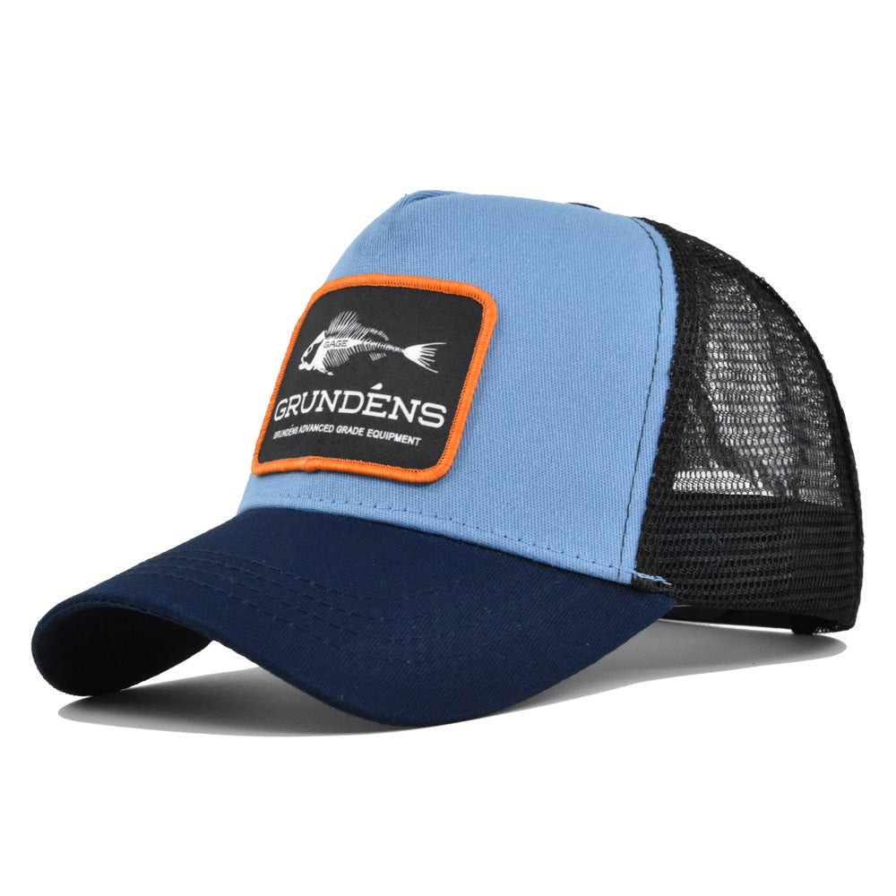 Breathable Fish Bone Embroidered Trucker Cap