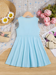 Girls' Basic Sundress Plain Sleeveless Tank Dress Holiday Style