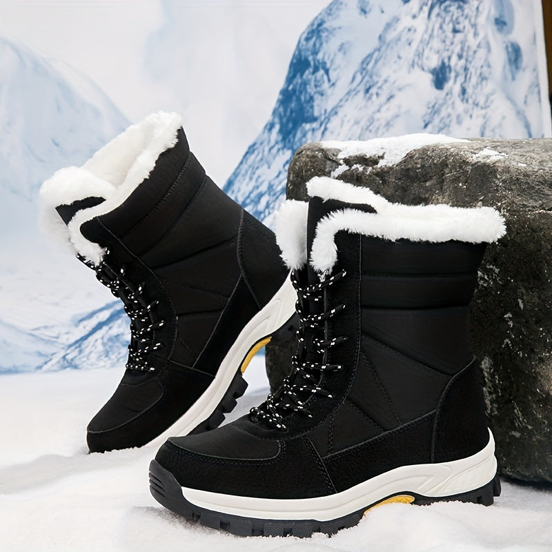 Fur Fleece Lined Snow Boots Waterproof Winter Shoes
