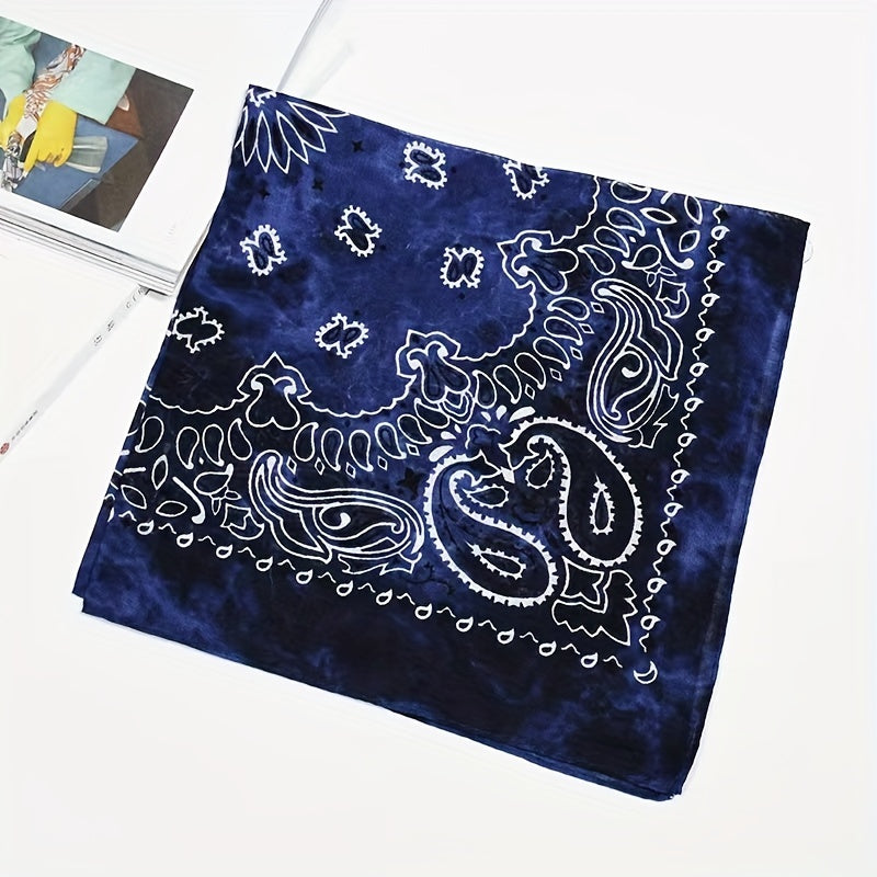 Tie Dye Paisley Print Bandana Unisex Square Scarf Handkerchief