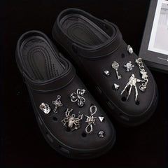 Dark Punk Hole Shoe Accessories Rhinestone Spider Shoe Flower Accessories