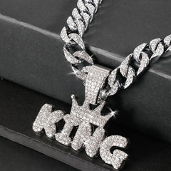 Crown KING Pendant with Cuban Chain