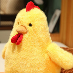 2pcs Rooster Plush Dolls Yellow Chicken Red Comb Stuffed Animals for Christmas