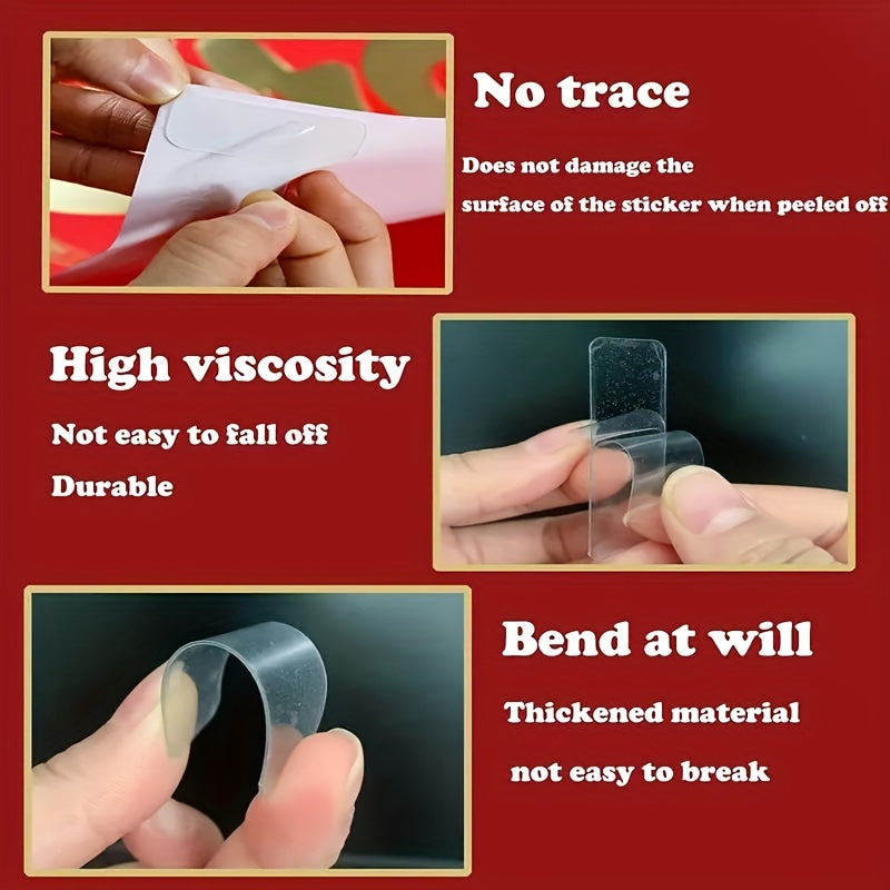 120pcs Double Sided Adhesive Tape Washable Sticky Gel Pads Remov