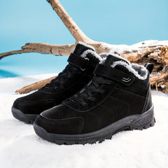 Boy's Solid Snow Boots Warm Fleece Cozy Non slip Ankle Boots Plush Comfy