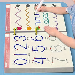 Reusable Educational Workbook Set with 4 Pens & 1 Eraser
