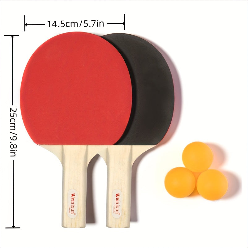 2pcs Table Tennis Racket Set with 3pcs Table Tennis Balls