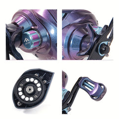 Colorful Stainless Steel Baitcasting Reel 7.2:1 Gear Ratio Fishing Tackle