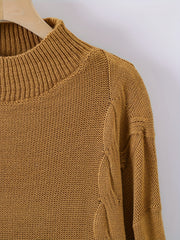  Casual Sweater Women's Plus Cable Long Sleeve Pullover