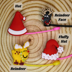 Christmas Straw Tip Covers Reusable Leakproof Straw Stoppers 6-8mm 4/5/20pcs
