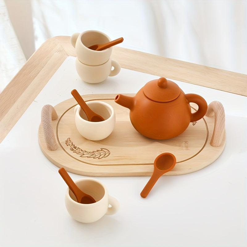 Silicone Afternoon Tea Pretend Play Toy for Parent Child Game