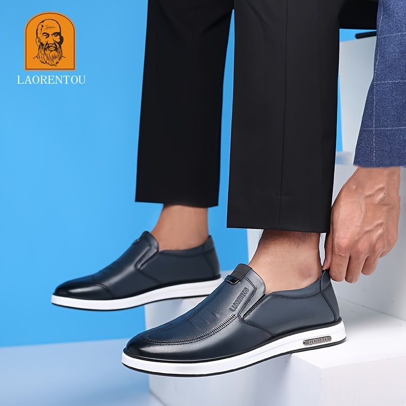 LAORENTOU Men's Leather Slip On Casual Dress Shoes