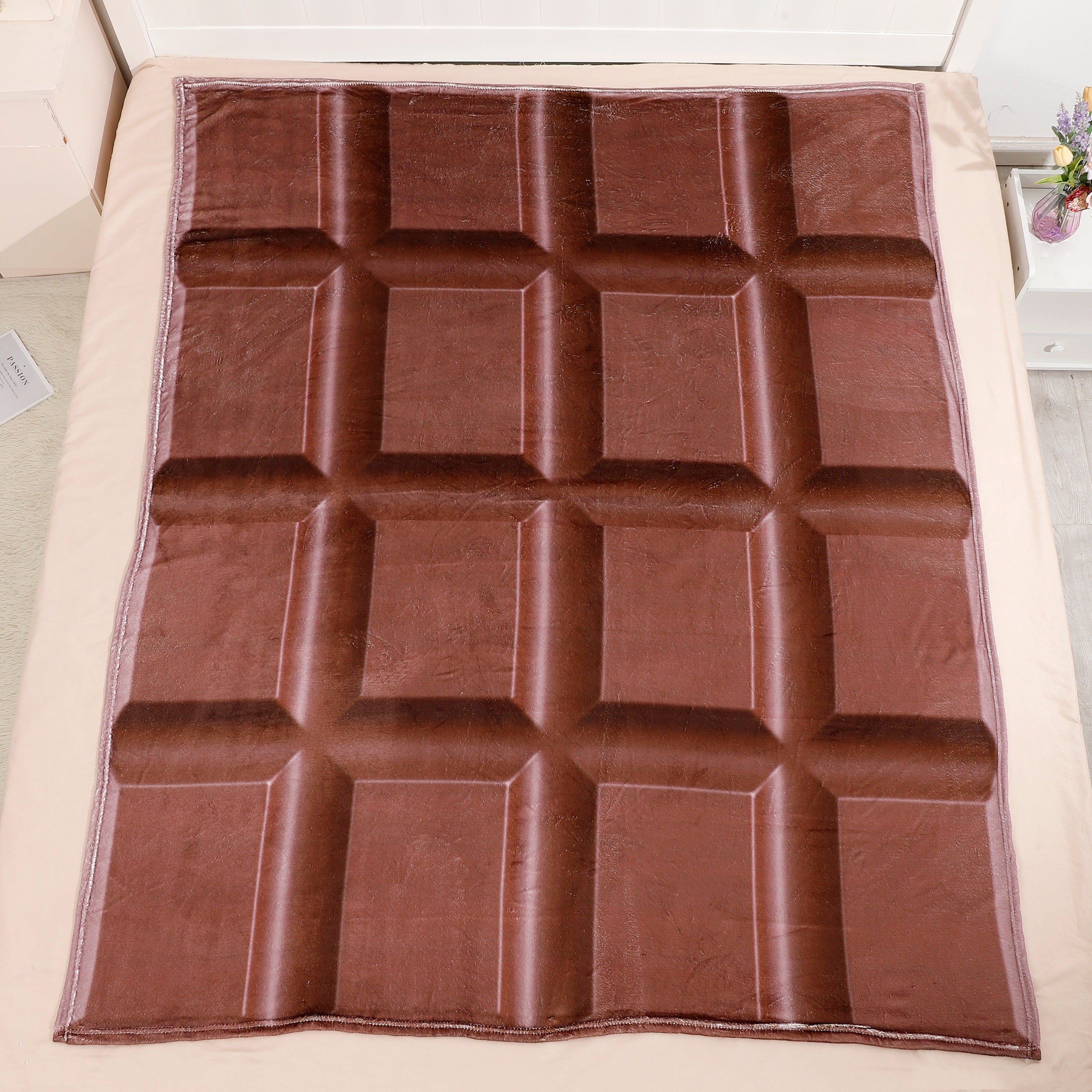 Soft Chocolate Pattern Blanket Winter Warm Flannel All Seasons
