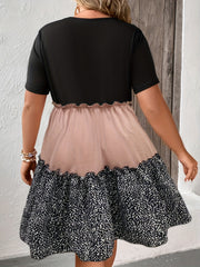 Women's Plus Size Retro Smock Midi Dress