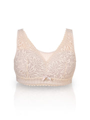 Plus Size Bra Women's Plus Floral Lace High Stretch Full Cover