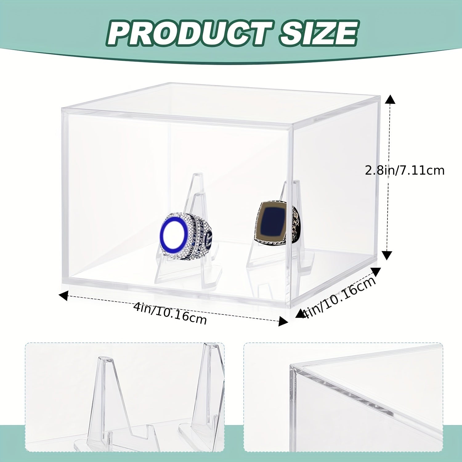 Acrylic Ring Display Case Baseball Basketball Football Softball Holder