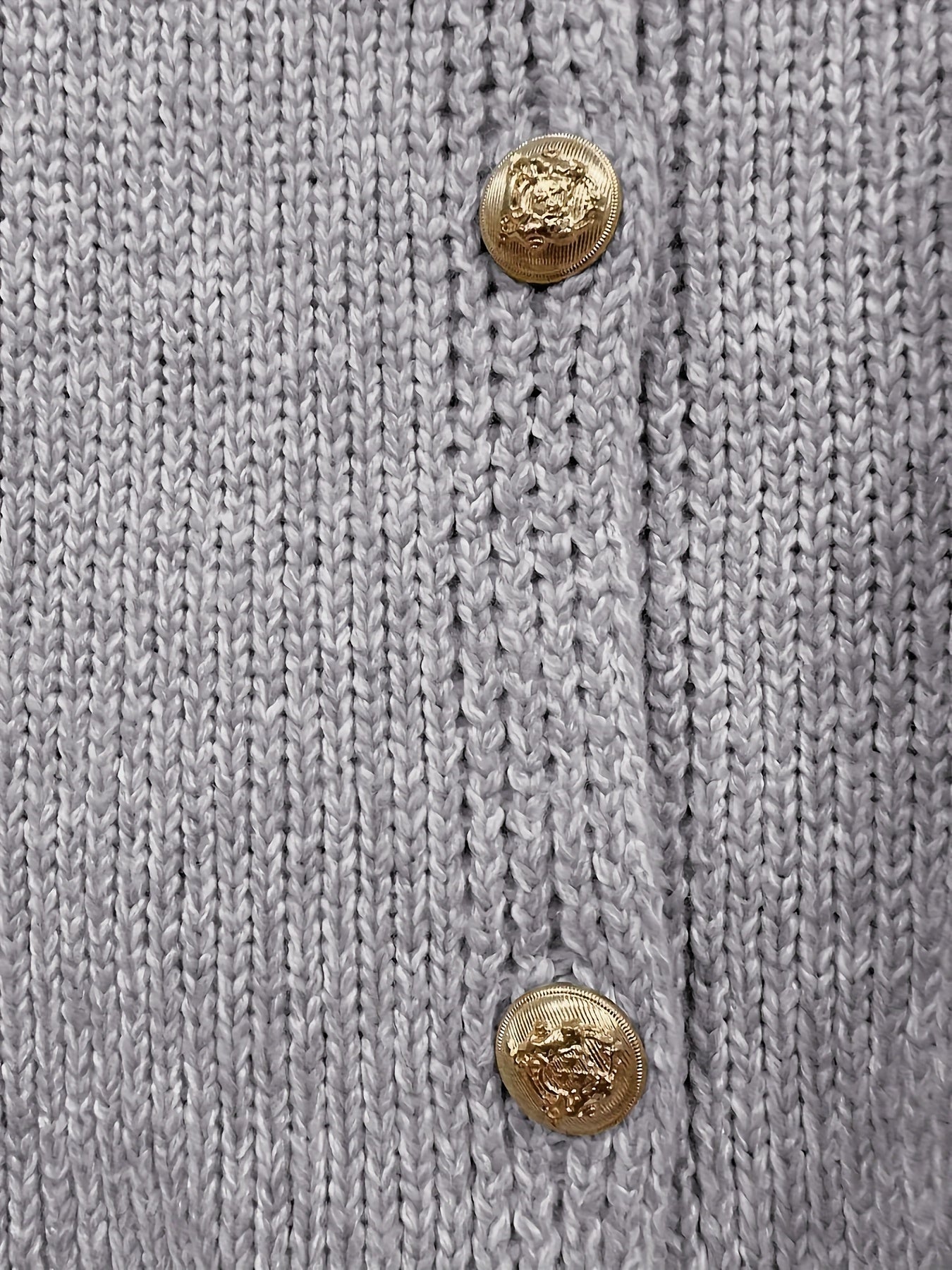  Solid Lantern Sleeve Button Up Stretch Cardigan
