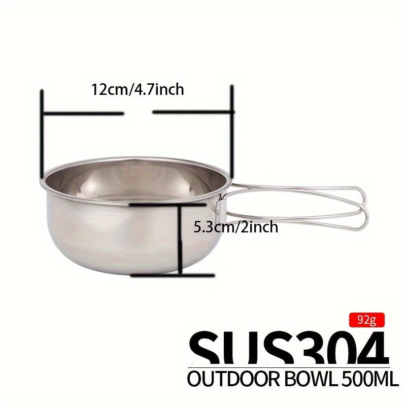 304 Stainless Steel Folding Bowl for Camping Portable Multifunctional Picnic