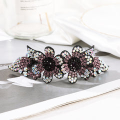 Flower Rhinestone Hair Clips Ponytail Holder Hair Accessories