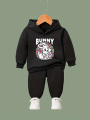 OERYUI Kids Bunny Print Activewear Set - Hoodie & Pants