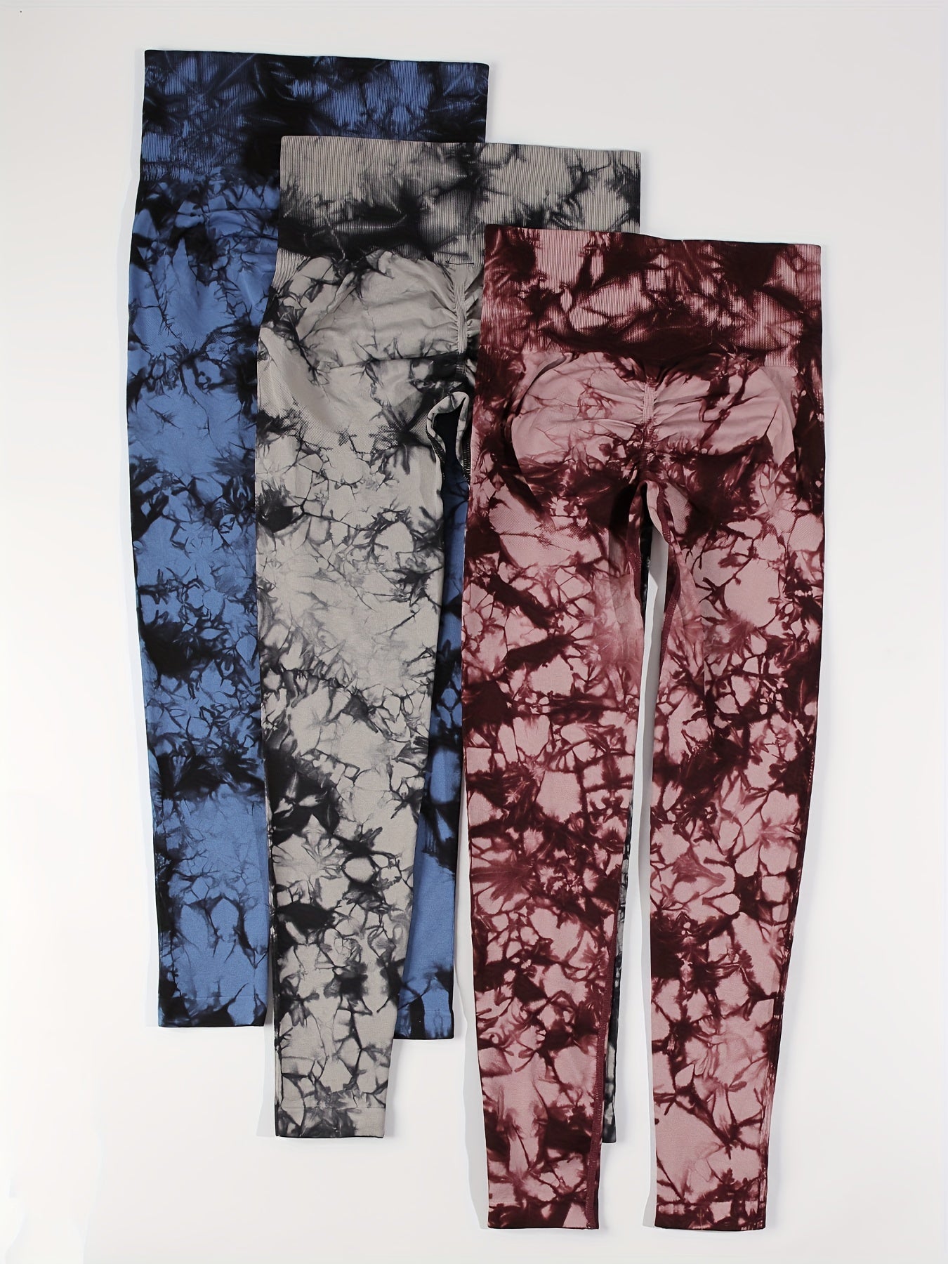 Women's Tie Dye Leggings 3 Pack - High Waist Legging