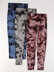 Women's Tie Dye Leggings 3 Pack - High Waist Legging
