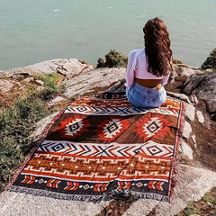 Ethnic Vintage Picnic Mat Machine Washable for Camping Beach Sofa RV