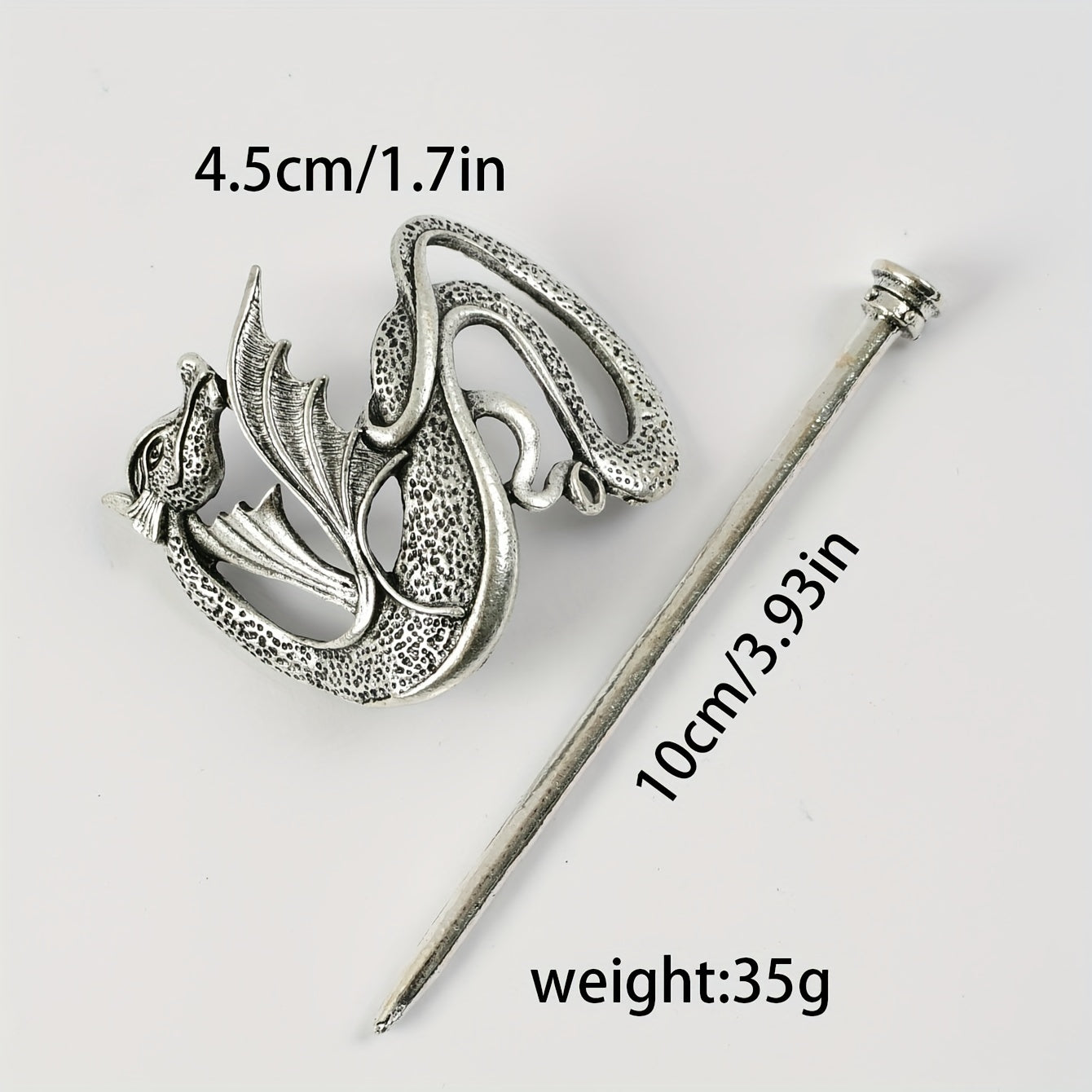 Vintage Dragon Hair Slide With Stick Alloy Headwear Non Slip Hair Accessory