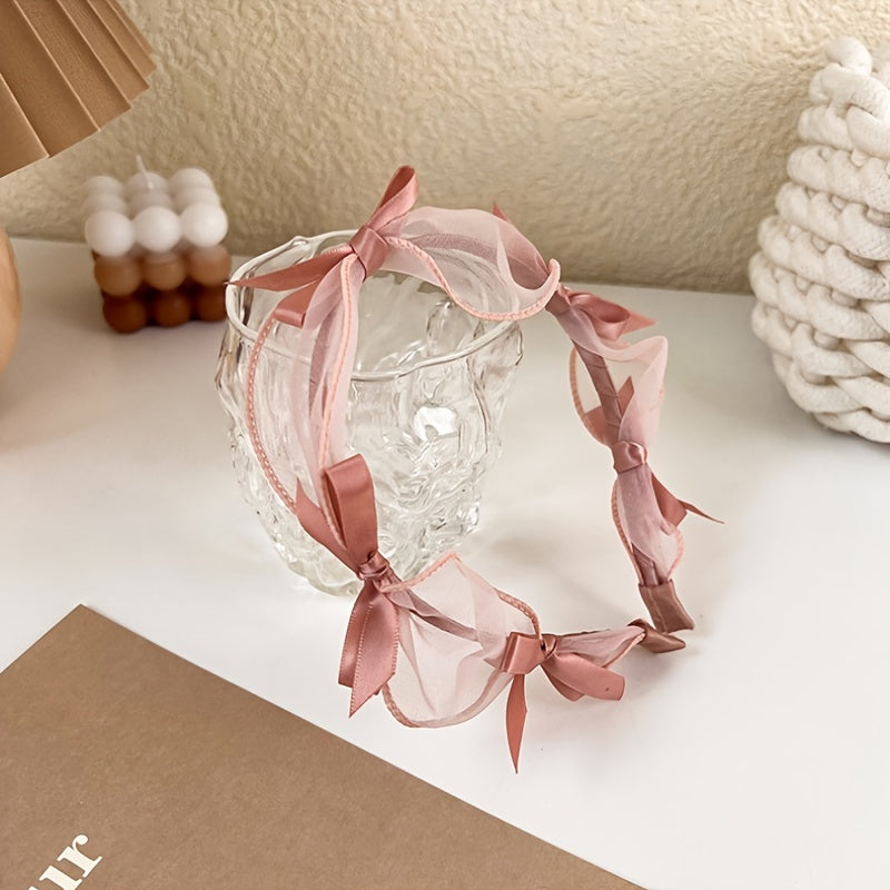 Bowknot Lace Hair Hoop Headband Thin Edge Hair Accessories