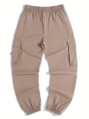 Dog Pocket Cotton Cargo Pants Men's Casual Drawstring Cargo Joggers