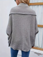  Solid Bat Sleeve Open Front Cardigan