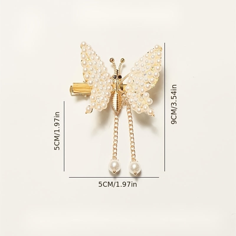Metal Butterfly Hair Clips Glitter Hairpin Rhinestone Long Hair Clip