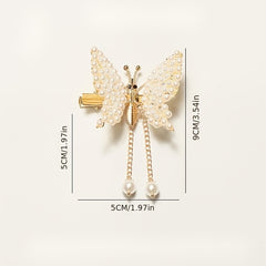 Metal Butterfly Hair Clips Glitter Hairpin Rhinestone Long Hair Clip