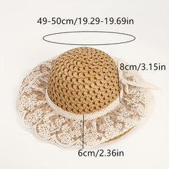 Summer Sun Hat Wide Brim Straw UV Protection