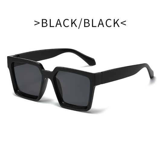 Block Frame Sunglasses Casual Gradient Lens UV400 Clear Lens