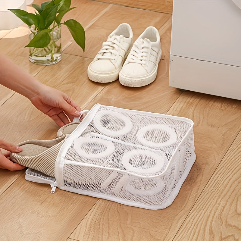 Zippered Shoe Washing Bag Portable Anti-deformation Bag
