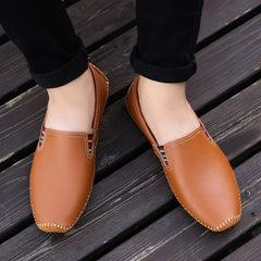 Men's Hand Stitched Loafer Shoes Lightweight Slip On Flats