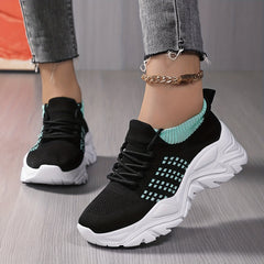 Women's Lace up Chunky Sneakers Non slip Platform Shoes