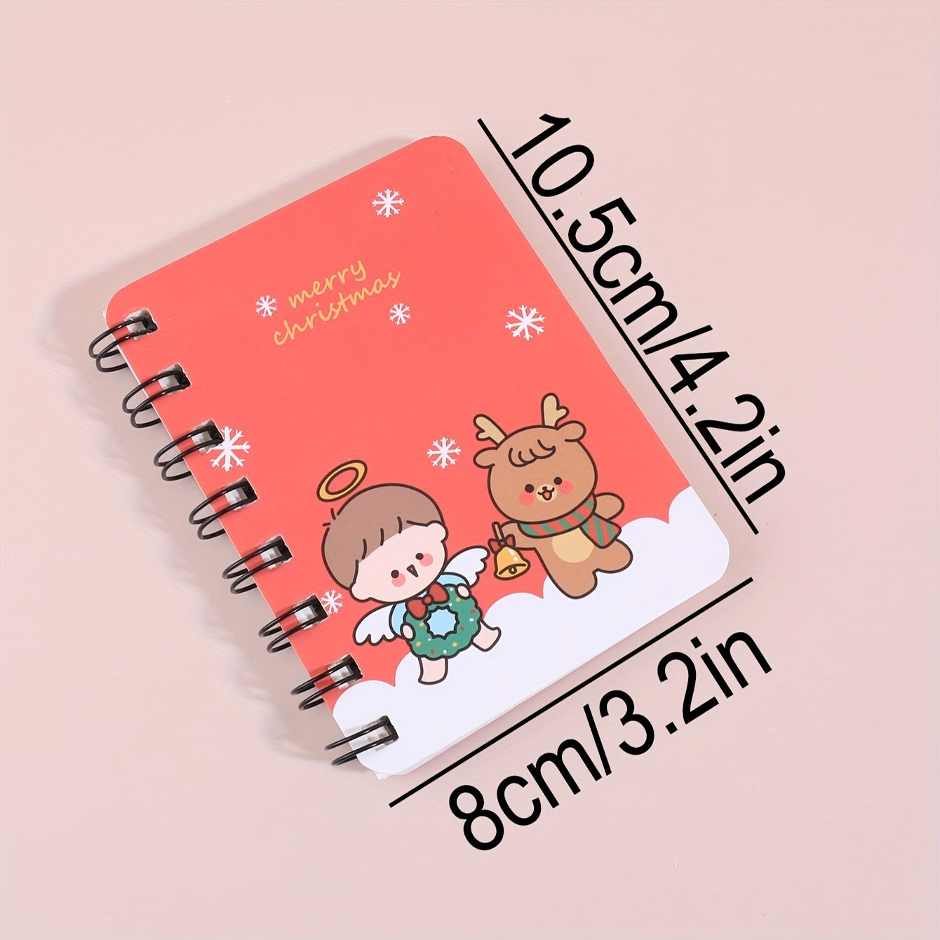 Cartoon Christmas Theme Coil Book - Mini Journal Book