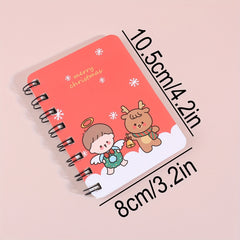 Cartoon Christmas Theme Coil Book - Mini Journal Book