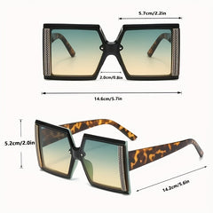 Vintage Oversized Square Sunglasses Gradient Lens UV400