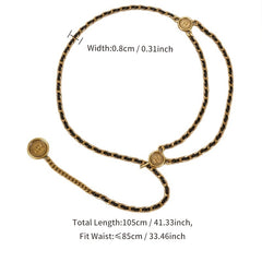 Thin Waist Chain Braided Belt for Women