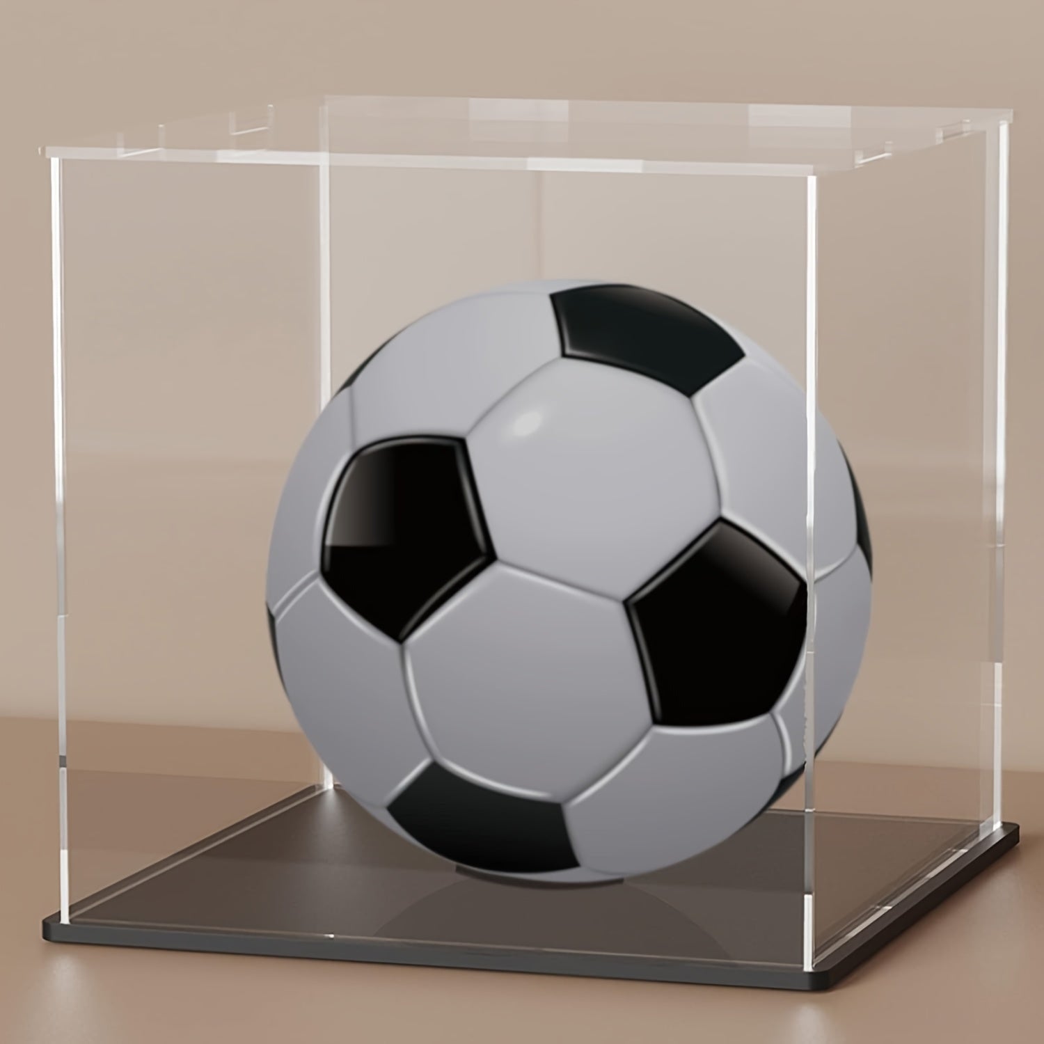 2pcs Acrylic Football Display Case Dustproof Protective Box