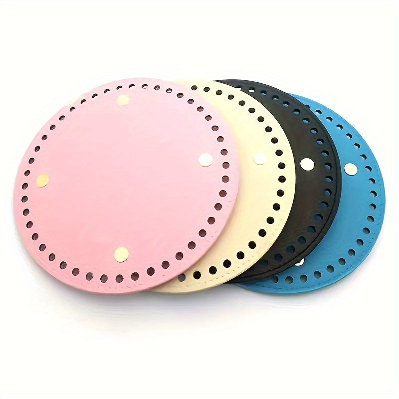 PU Leather Handbag Bottom With Holes Rivet for DIY Bags