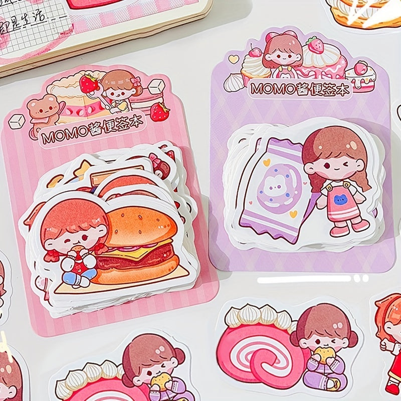 100 Pcs Cartoon Note Paper Pack Student DIY Material Paper