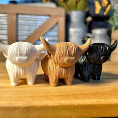 Highland Cattle Statue Decoration for Desktop, Room, Bedroom, Office