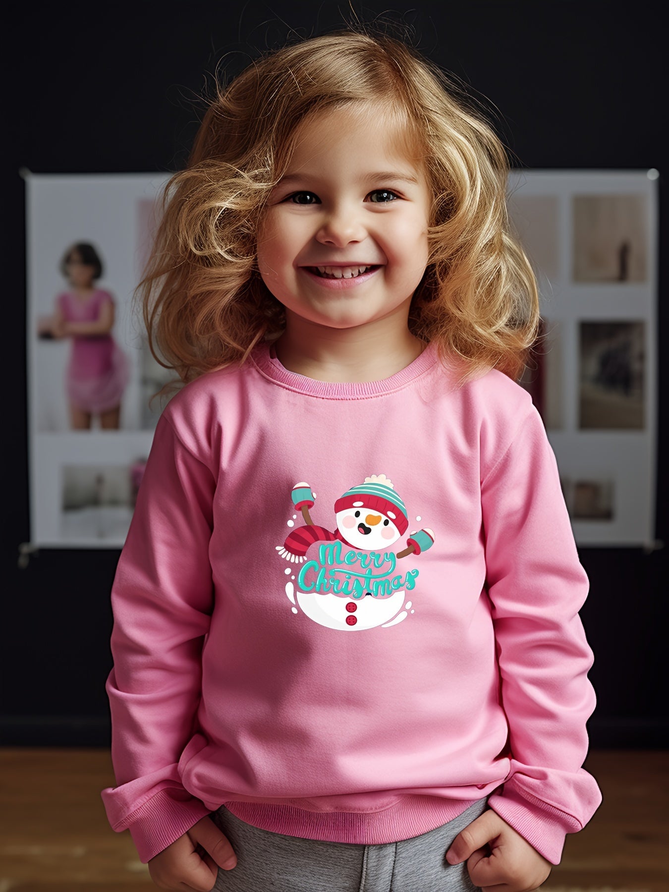 Christmas Snowman Graphic Crew Neck Sweatshirt