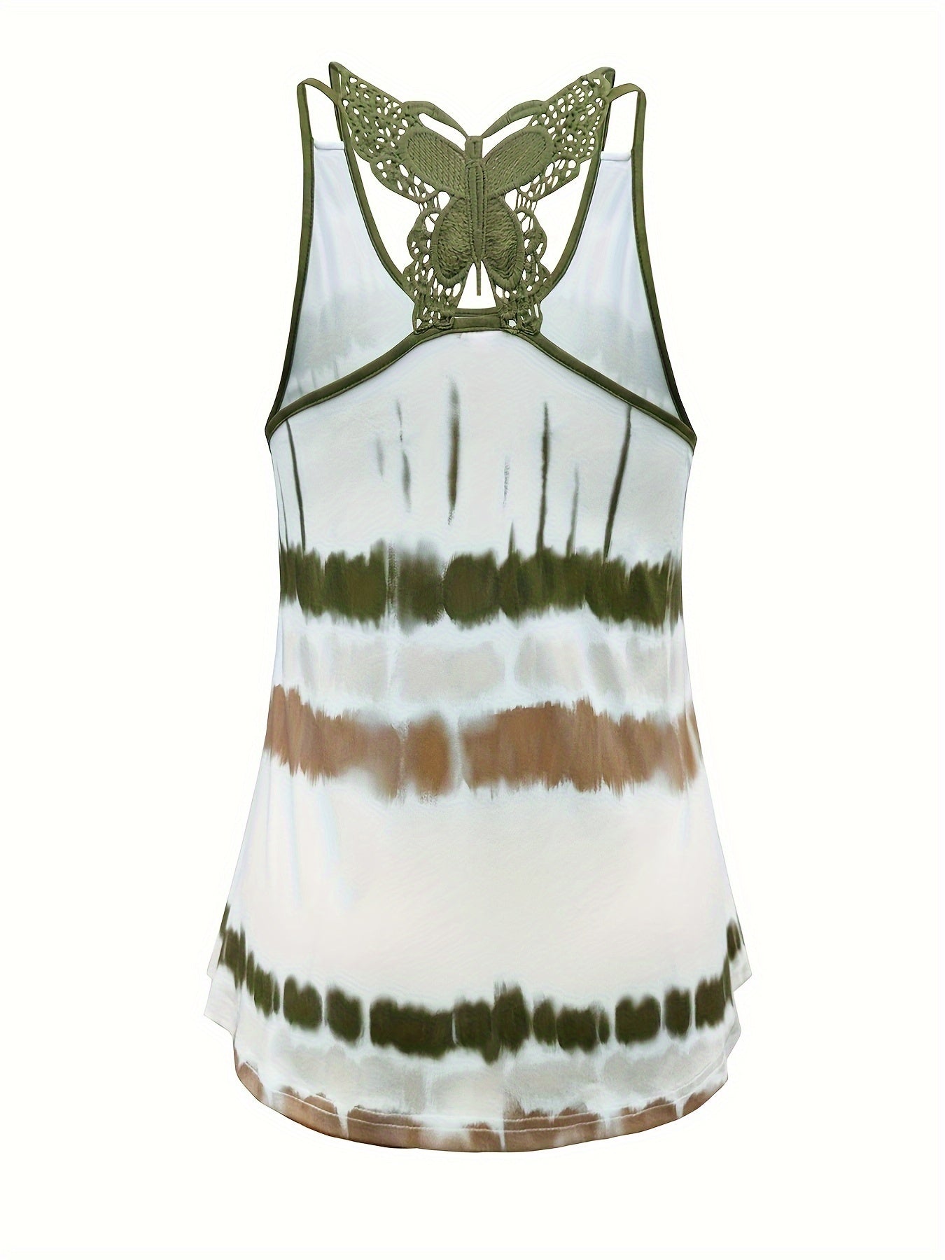 Women's Plus Tie Dye Striped Tank Top & Ruched Pants Outfits Set